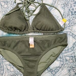 army green swimwear